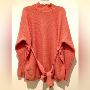 Free People Beach Side Slit Sweater, Size S, Pink/Rose